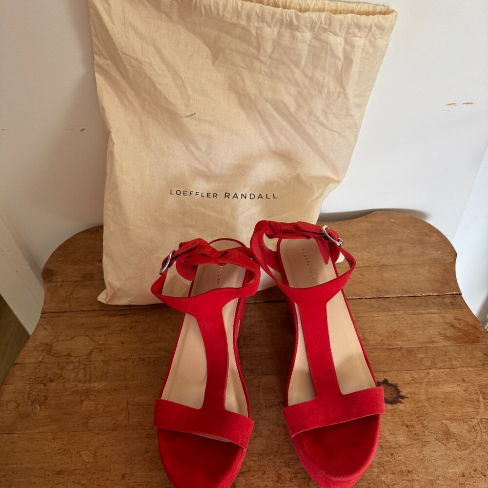 Loeffler Randall Minette High Platform Wedge in Poppy Red, Size 9 - Picture 2 of 9